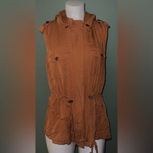 Chocolate USA Brownish Orange Sleeveless Shirt